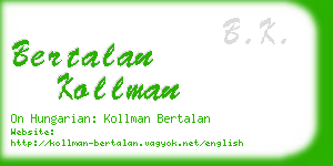 bertalan kollman business card